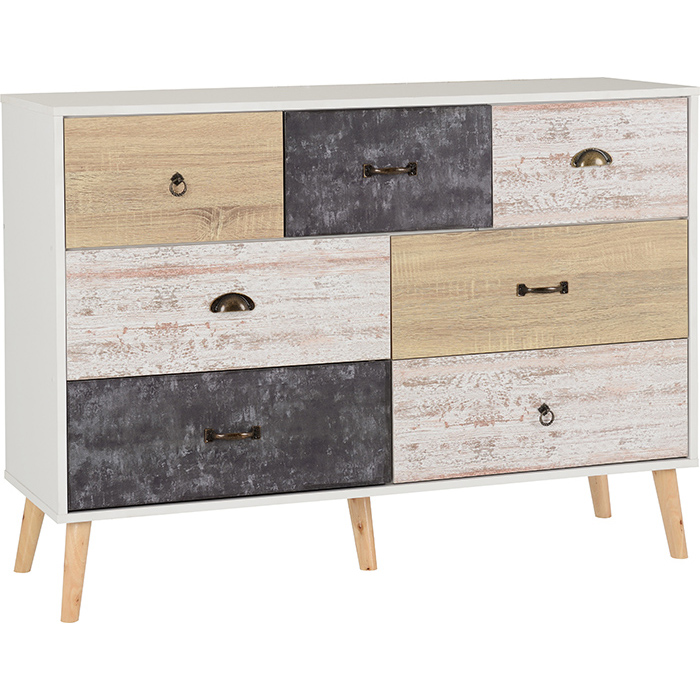 Nordic Merchant Chest In White & Distressed Effect